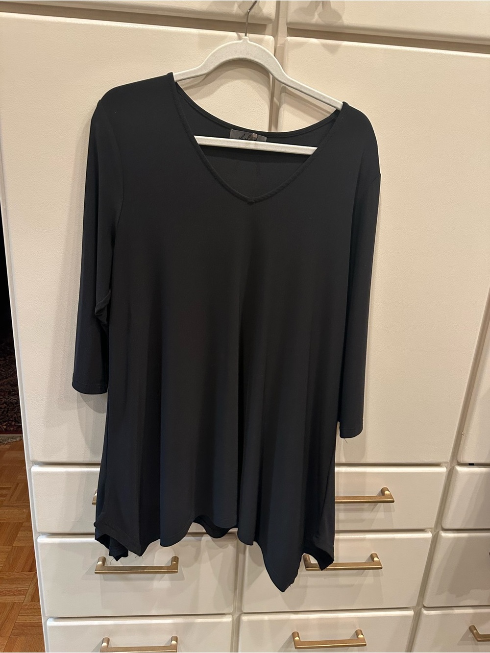 Women's Black V-Neck Flowing Top